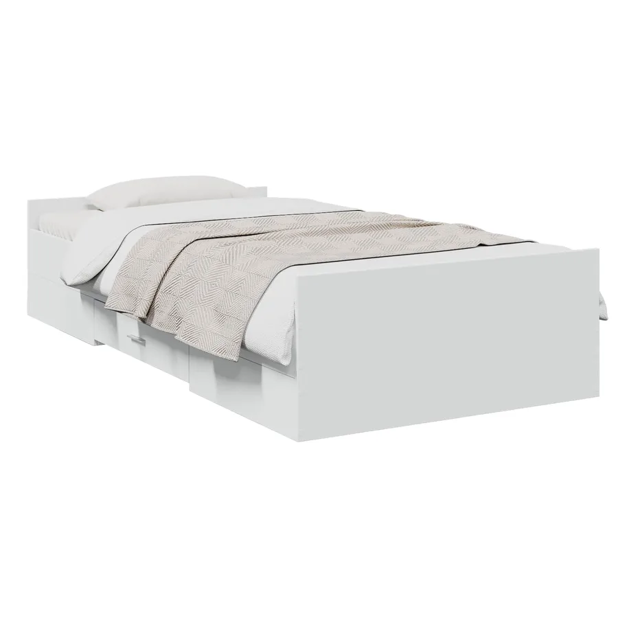 Cadre de lit avec rangement Blanc 80 x 200 cm Bois d'ingénierie - 2