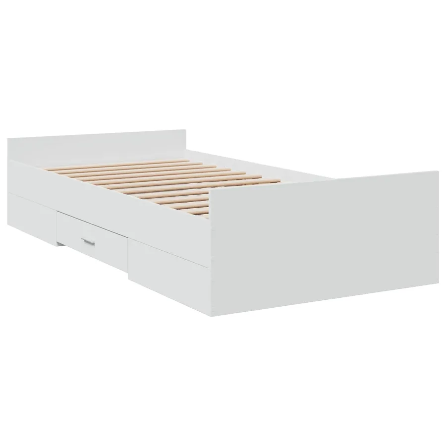 Cadre de lit avec rangement Blanc 80 x 200 cm Bois d'ingénierie - 3