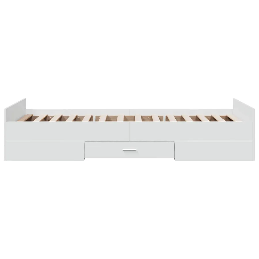 Cadre de lit avec rangement Blanc 80 x 200 cm Bois d'ingénierie - 5