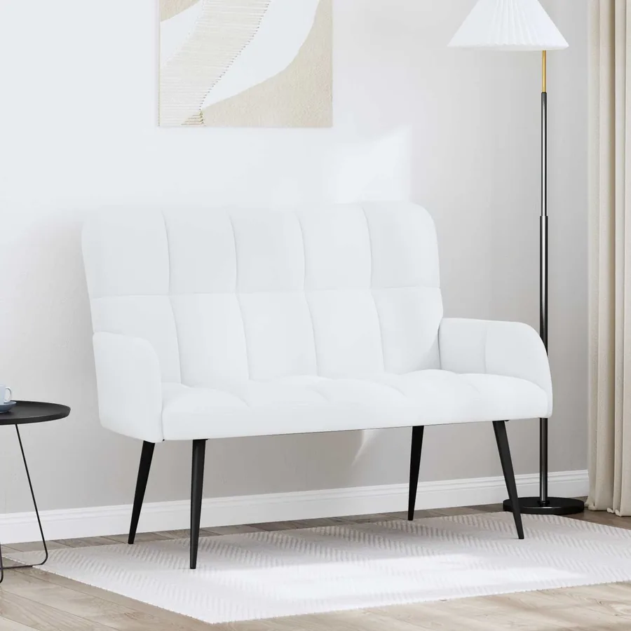 Sofa 2 places Blanc 115 x 61 x 87 cm Tissu