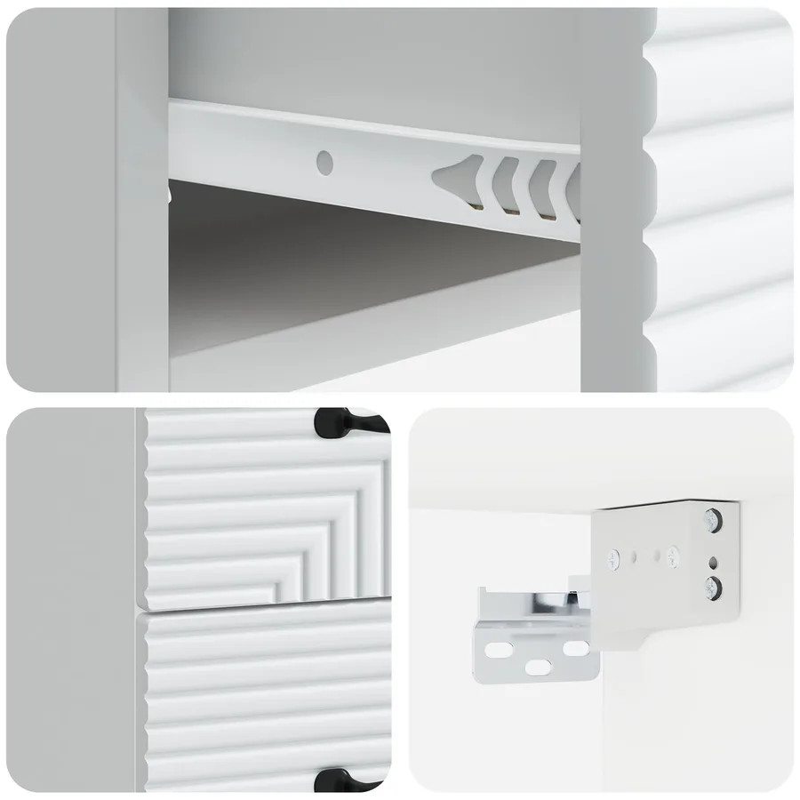 Cabinet de chevet mural 2 pcs Blanc 34,5 x 33 x 40 cm - 10