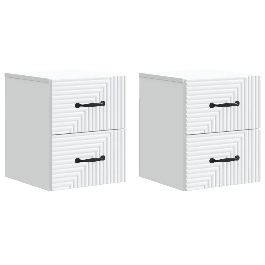 Cabinet de chevet mural 2 pcs Blanc 34,5 x 33 x 40 cm - 2