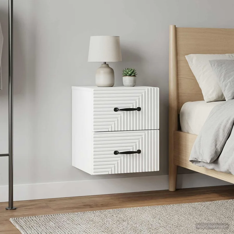 Cabinet de chevet mural 2 pcs Blanc 34,5 x 33 x 40 cm - 4