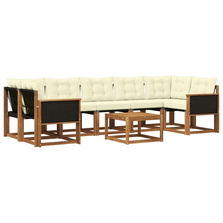 Ensemble de canapés d'extérieur 8 pcs Naturel et Crème - 2
