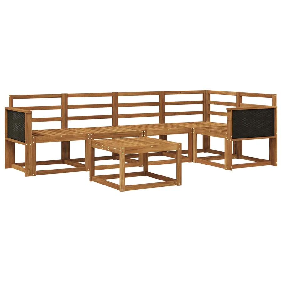 Ensemble de canapés d'extérieur 6 pcs Naturel - 2
