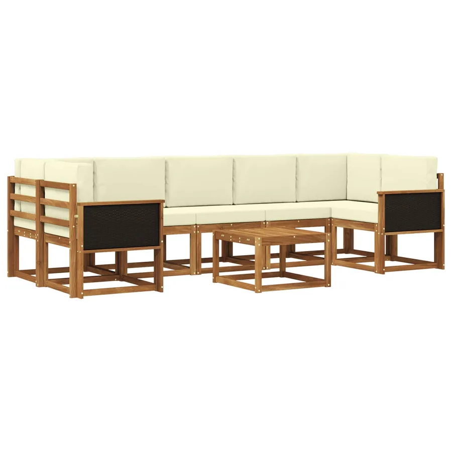 Ensemble de canapés d'extérieur 6 pcs Naturel et Crème - 2