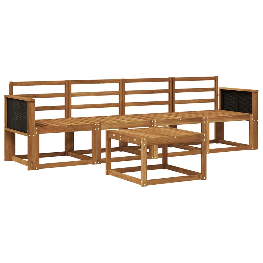 Ensemble de canapés d'extérieur 4 pcs Naturel - 2
