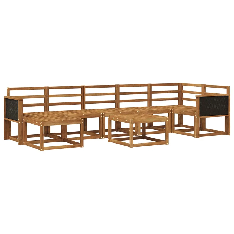 Ensemble de canapés d'extérieur 8 pcs Naturel - 2