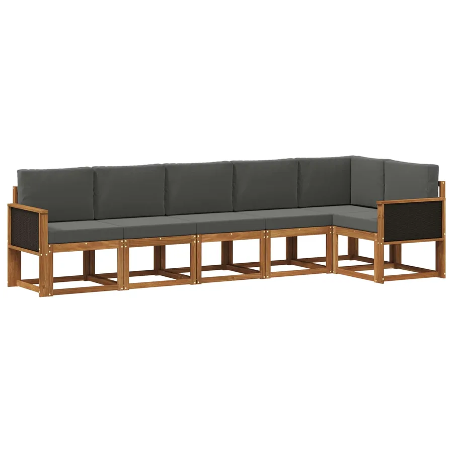 Ensemble de canapés d'extérieur 6 pcs Naturel et Anthracite - 2