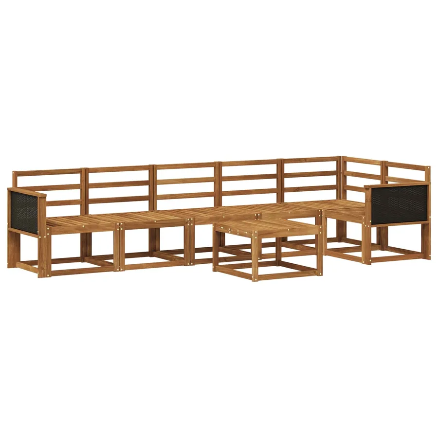 Ensemble de canapés d'extérieur 7 pcs Naturel - 2
