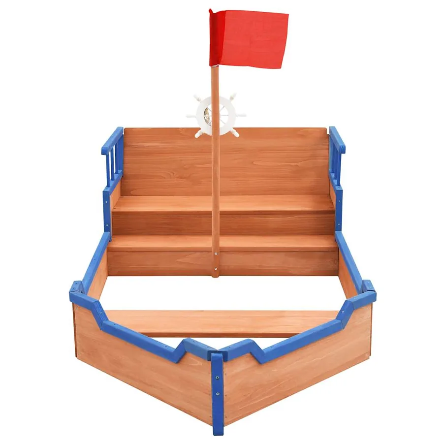 Bac à sable bateau pirate Bois de sapin 190x94,5x101 cm - 3