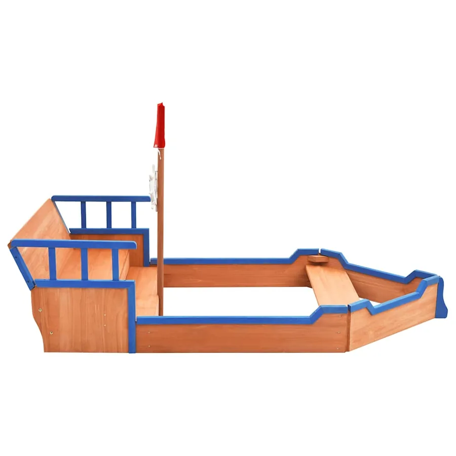 Bac à sable bateau pirate Bois de sapin 190x94,5x101 cm - 4