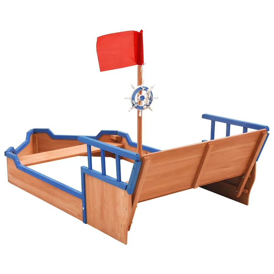 Bac à sable bateau pirate Bois de sapin 190x94,5x101 cm - 5