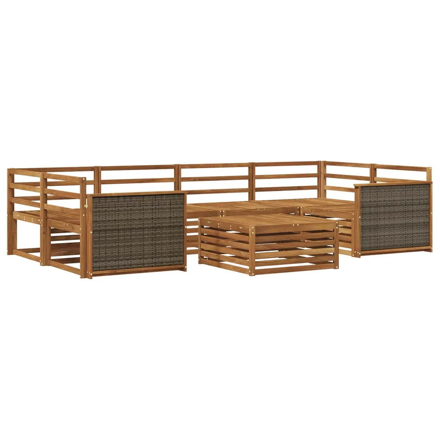 Ensemble de canapés d'extérieur 7 pcs Naturel - 2
