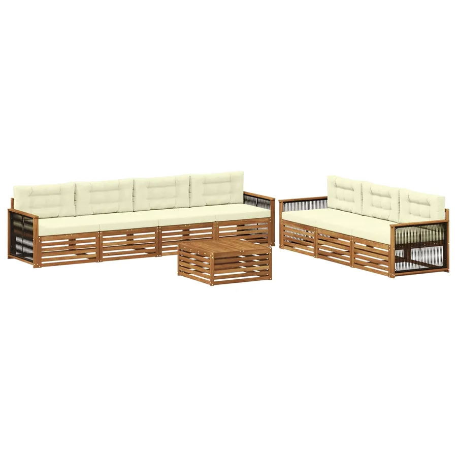 Ensemble de canapés d'extérieur 8 pcs Naturel et Crème - 2