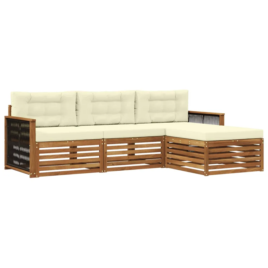 Ensemble de canapés d'extérieur avec coussin Naturel et Crème - 2
