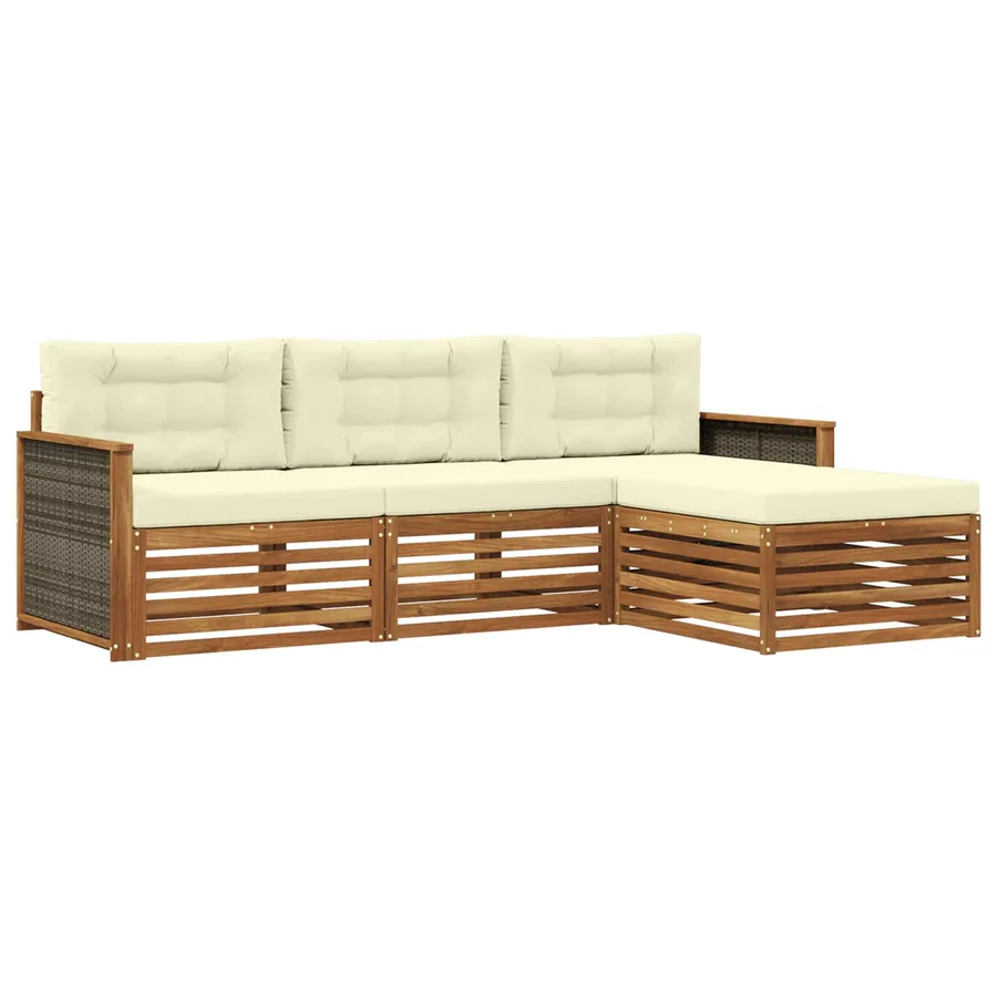 Ensemble de canapés d'extérieur avec coussin Naturel et Crème - 2