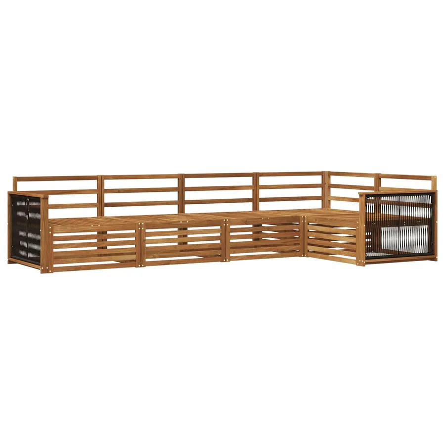Ensemble de canapés d'extérieur 5 pcs Naturel - 2