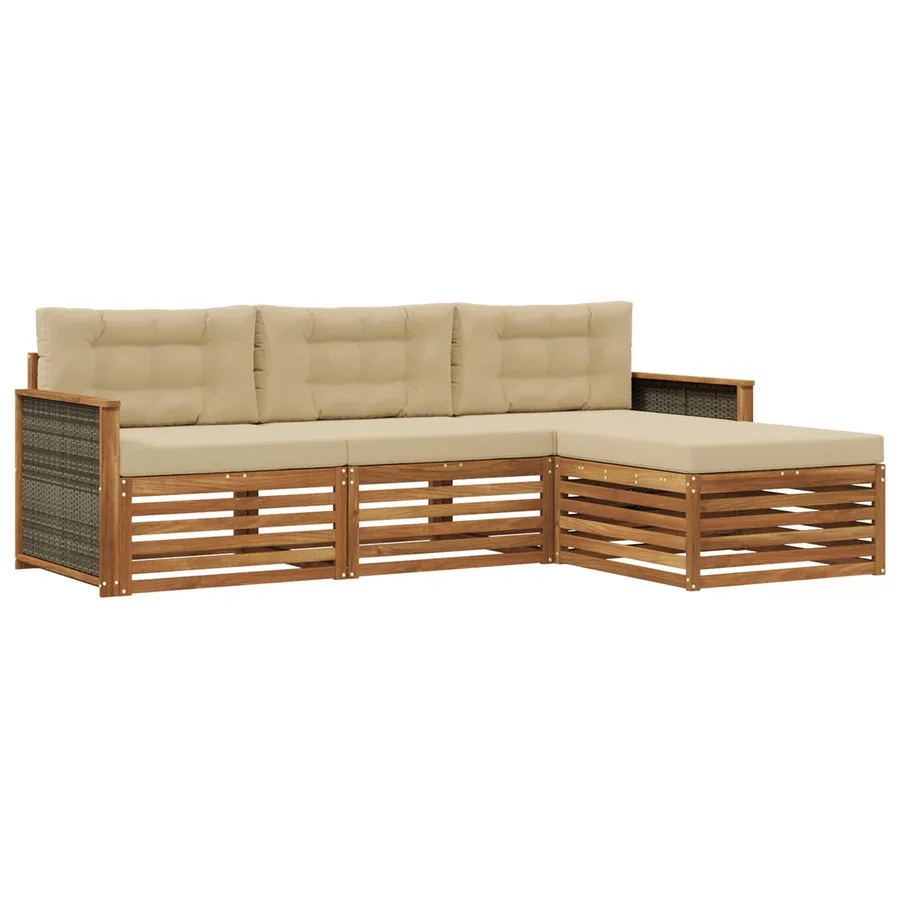 Ensemble de canapés d'extérieur avec coussin Naturel et Beige - 2