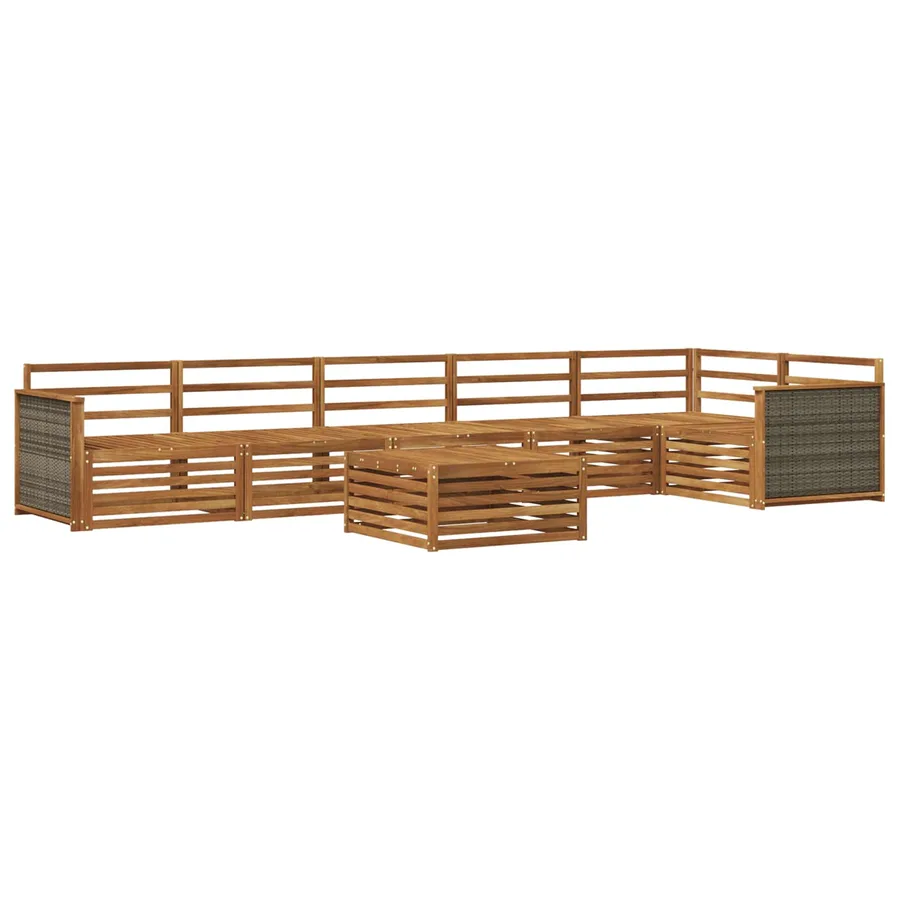 Ensemble de canapés d'extérieur 7 pcs Naturel - 2