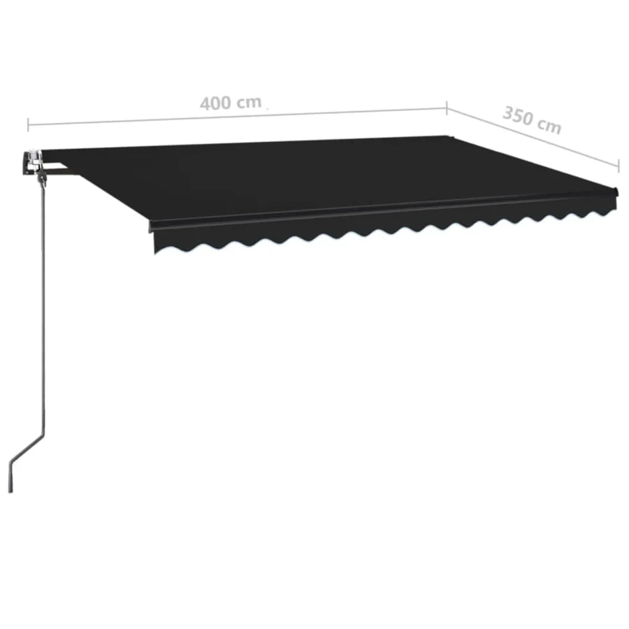Auvent automatique capteur de vent et LED 400x350 cm Anthracite - 8