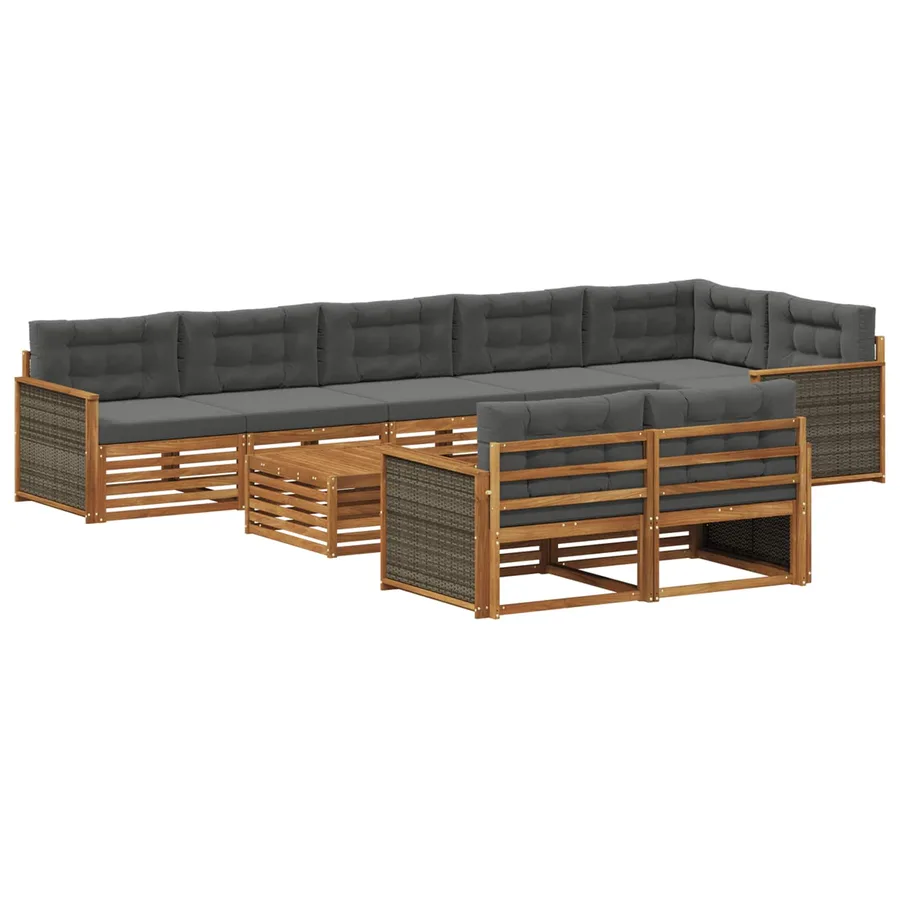 Ensemble de canapés d'extérieur avec coussin 9 pcs - 2