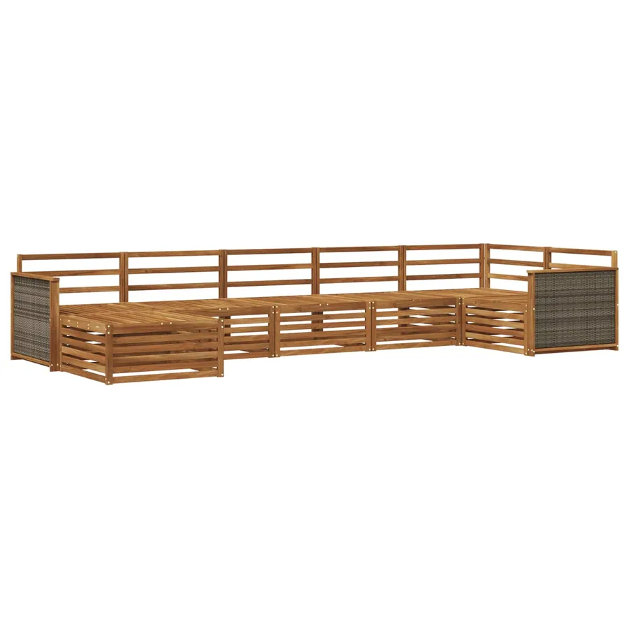Ensemble de canapés d'extérieur 7 pcs Naturel - 2