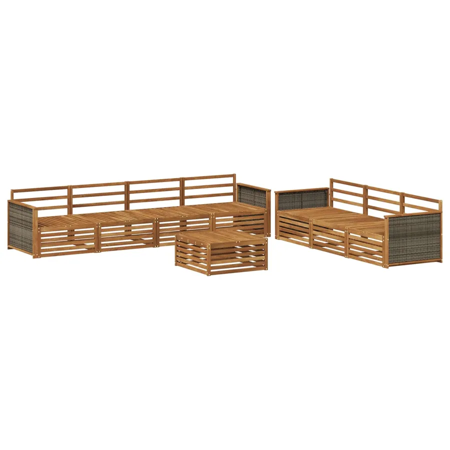 Ensemble de canapés d'extérieur 8 pcs Naturel - 2