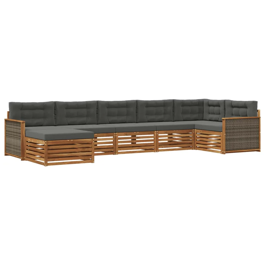 Ensemble de canapés d'extérieur 7 pcs Naturel et Anthracite - 2