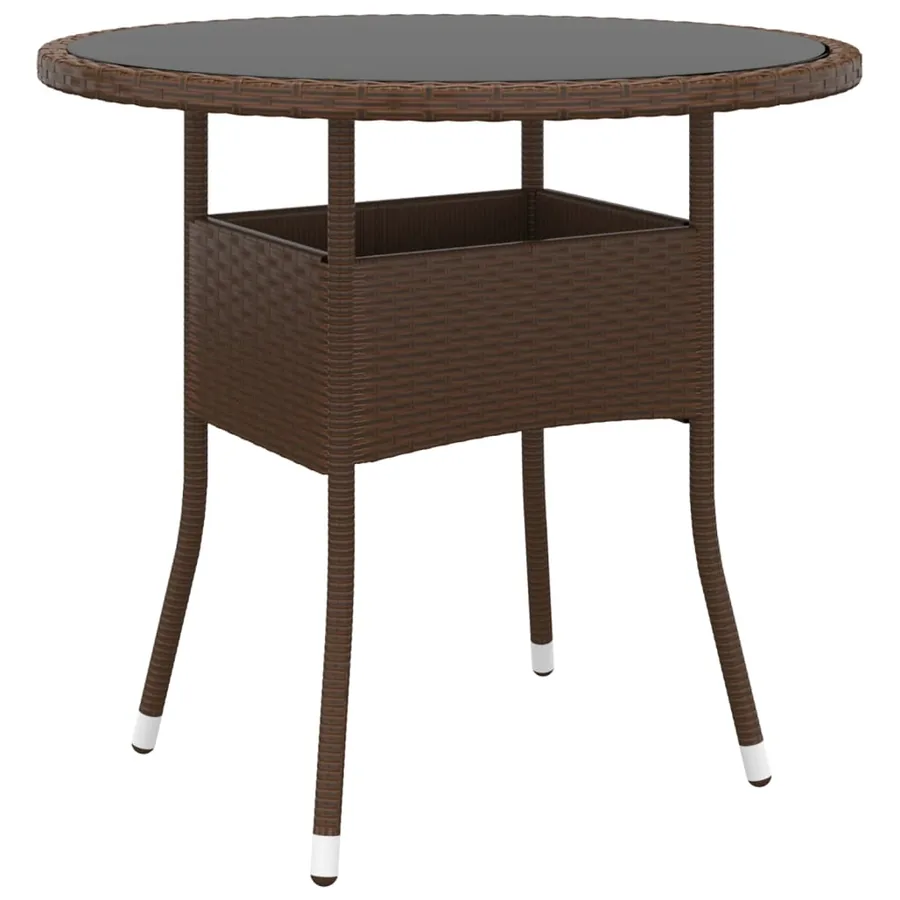 Ensemble à manger de jardin 3pcs Résine tressée Marron - 5