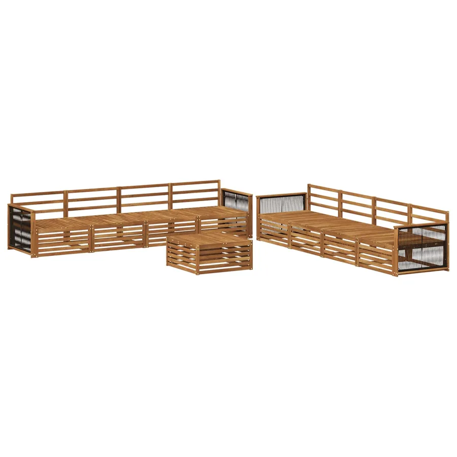 Ensemble de canapés d'extérieur 9 pcs Naturel - 2