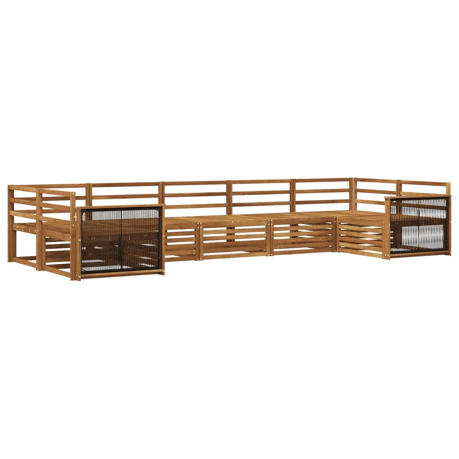 Ensemble de canapés d'extérieur 7 pcs Naturel - 2