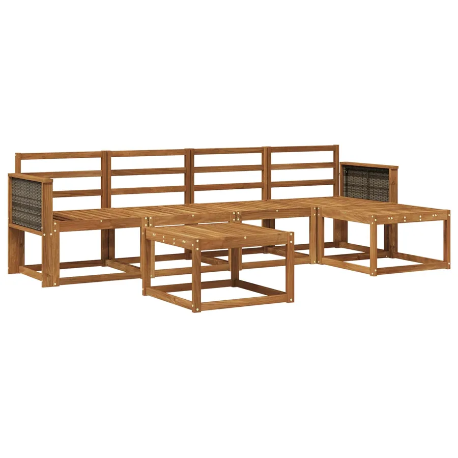 Ensemble de canapés d'extérieur 6 pcs Naturel - 2