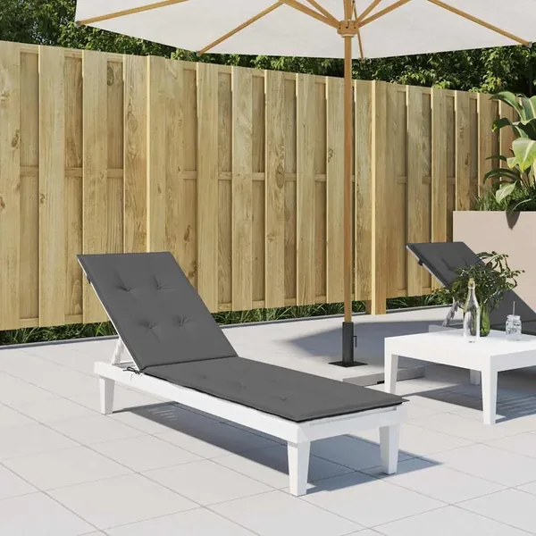 Coussin de chaise de terrasse anthracite (75+105)x50x4 cm