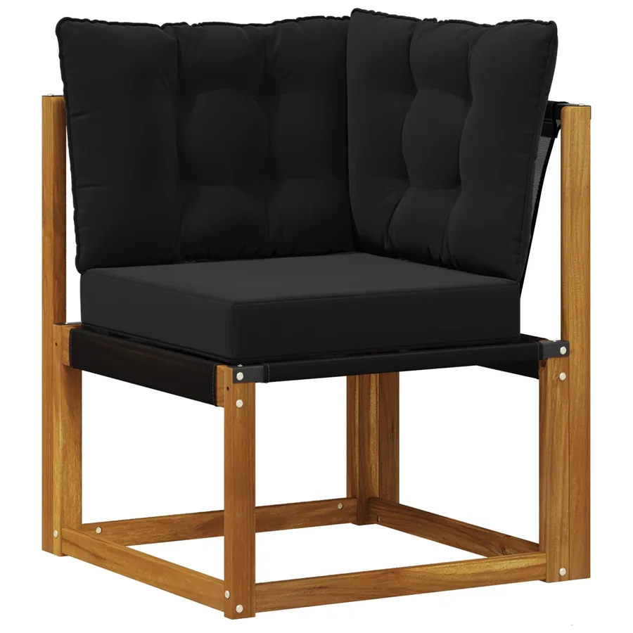 Ensemble de canapés d'extérieur 9 pcs Naturel et noir - 4