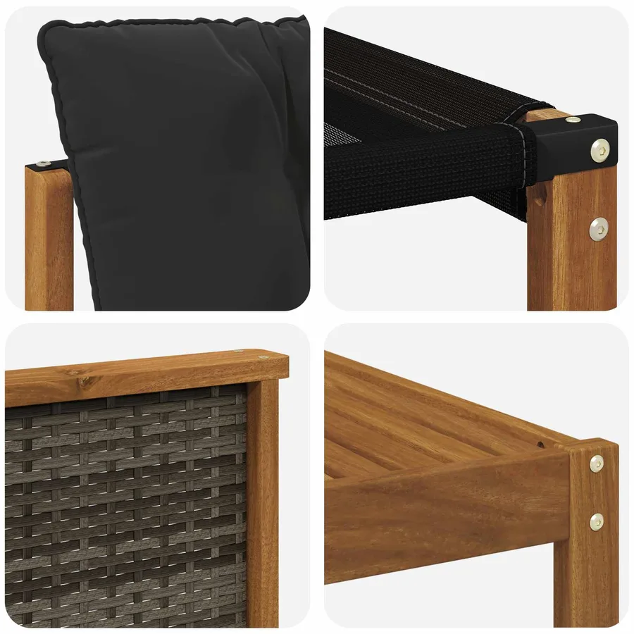 Ensemble de canapés d'extérieur 7 pcs Naturel et noir - 6