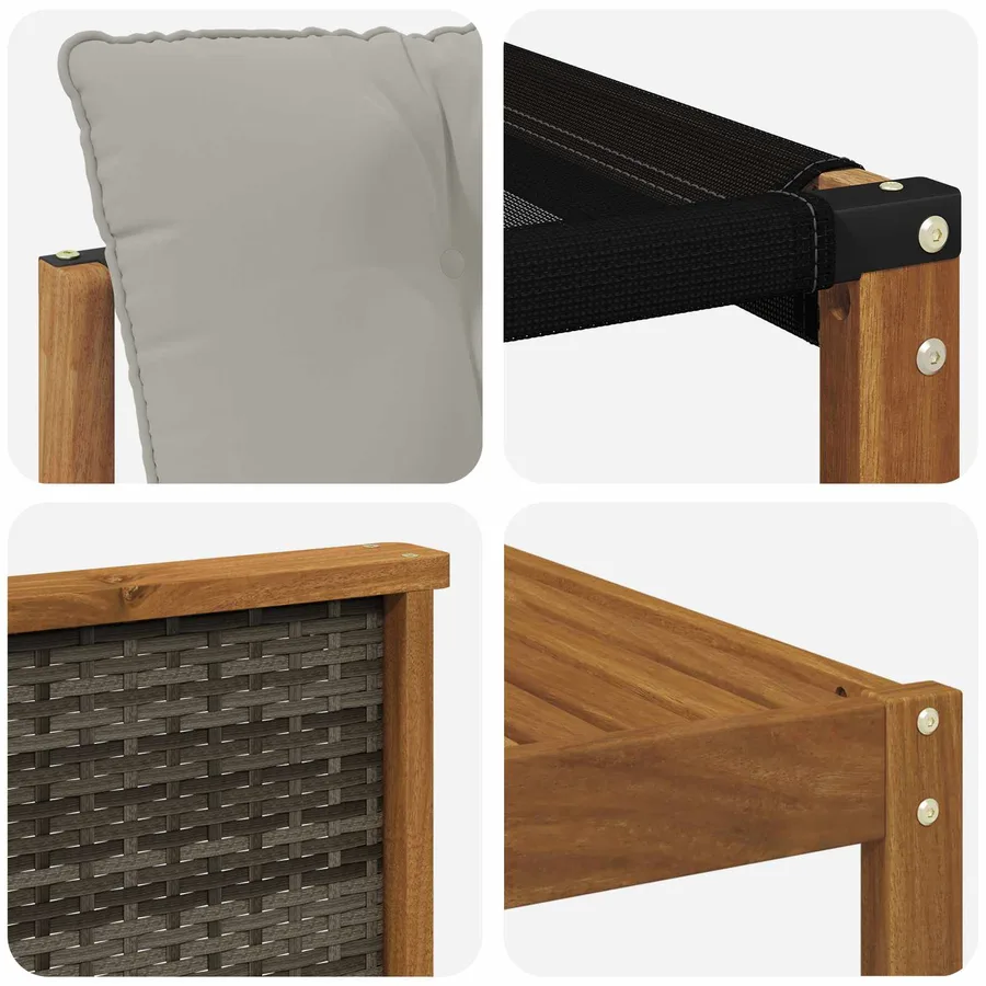 Ensemble de canapés d'extérieur 9 pcs Naturel et gris clair - 6