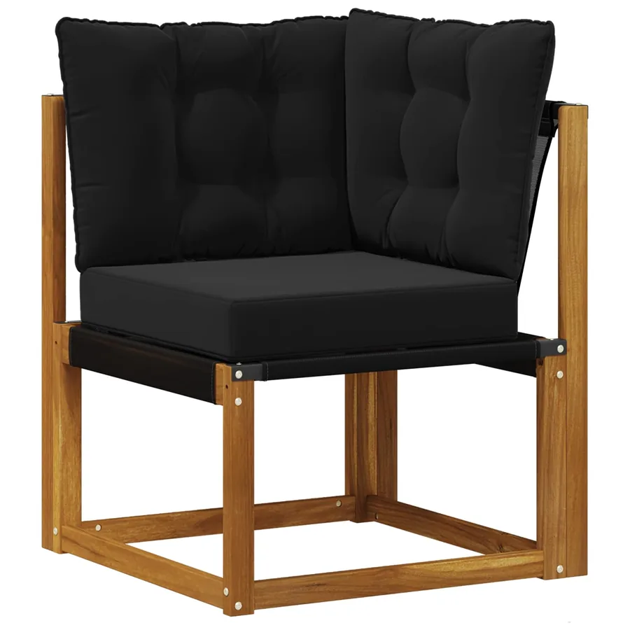 Ensemble de canapés d'extérieur 7 pcs Naturel et noir - 4
