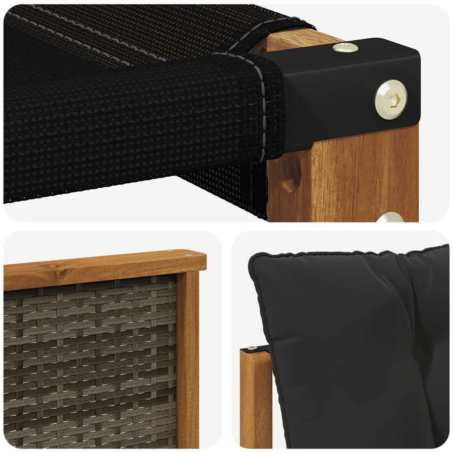 Ensemble de canapés d'extérieur 7 pcs Naturel et noir - 7