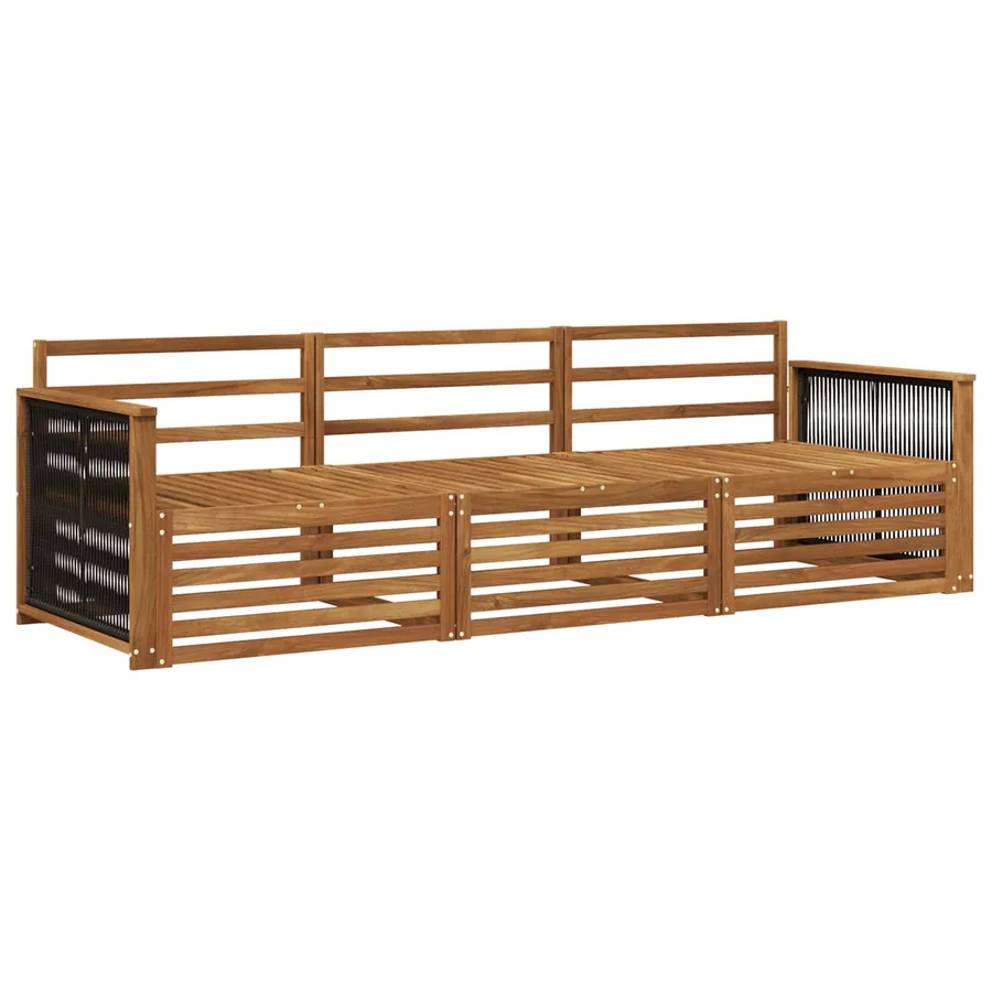 Ensemble de canapés d'extérieur 3 pcs Naturel - 2