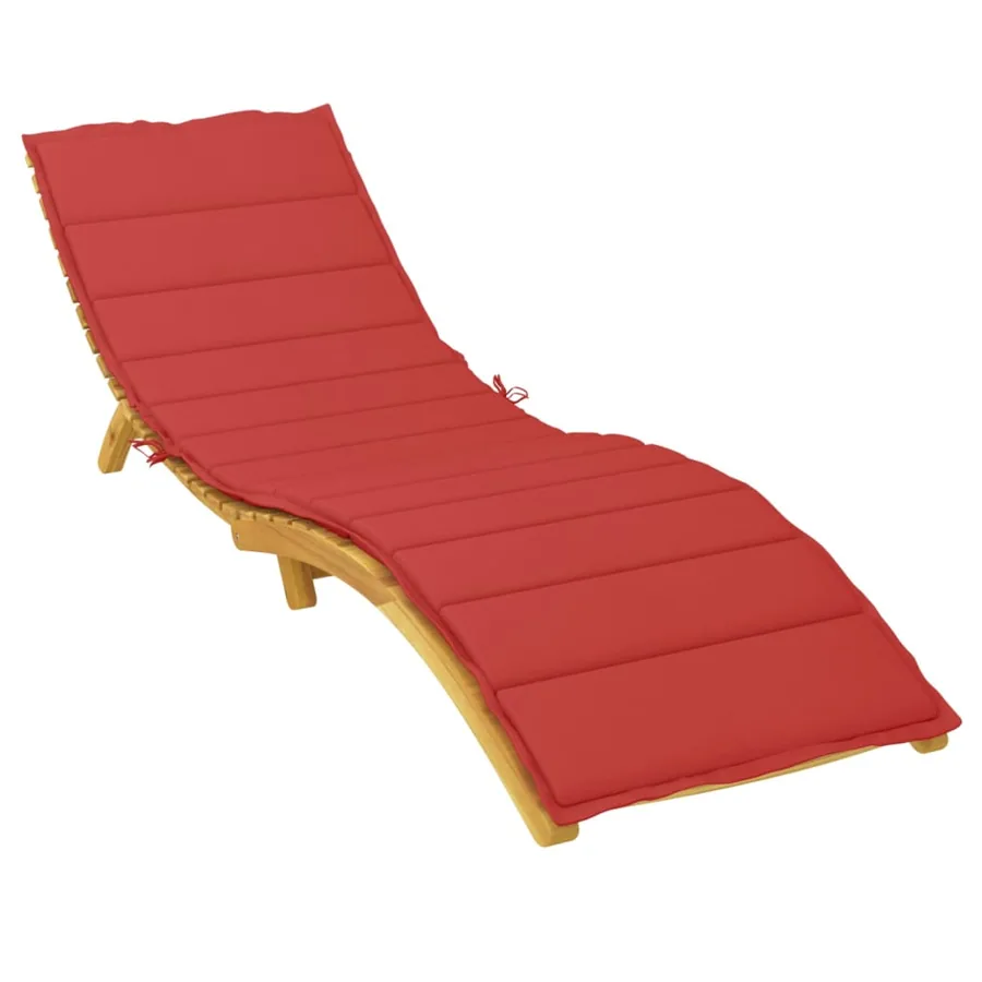Coussin de chaise longue rouge 200x60x3 cm tissu oxford - 3