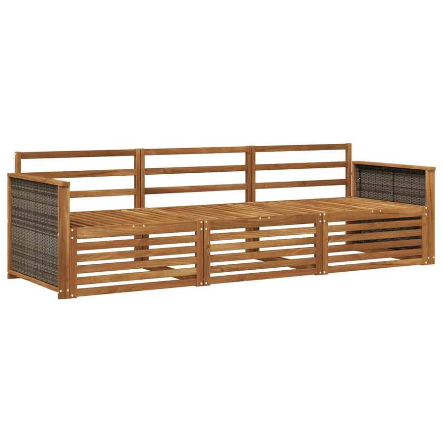 Ensemble de canapés d'extérieur 3 pcs Naturel - 2
