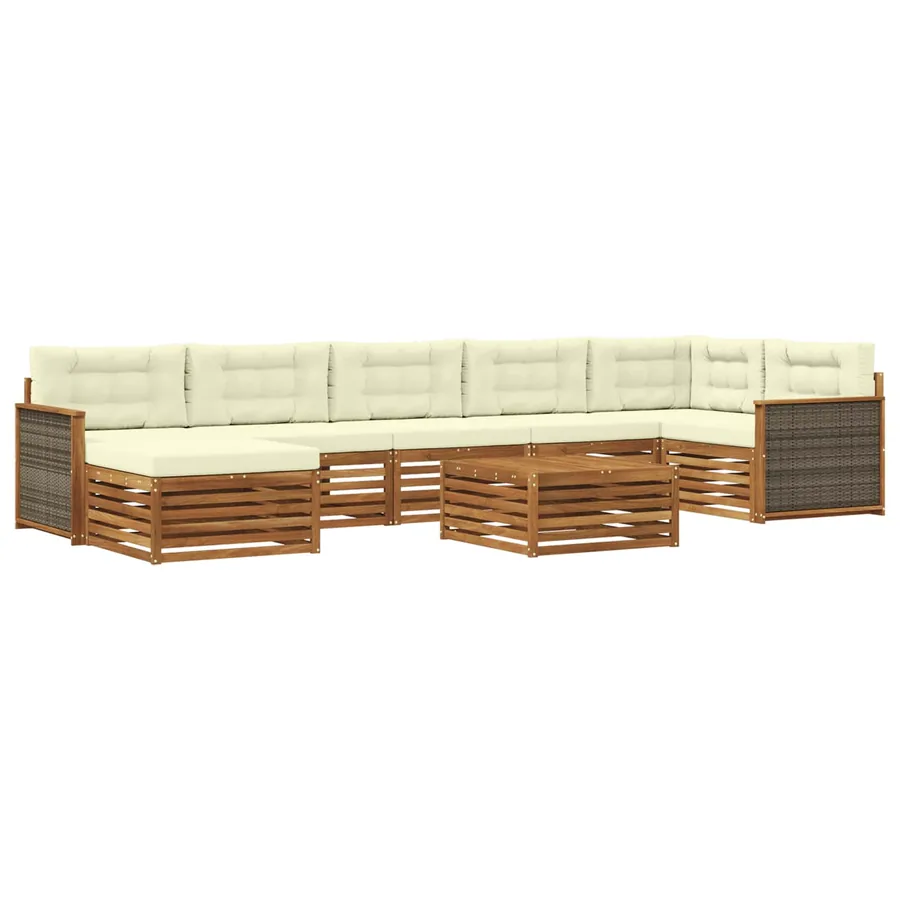 Ensemble de canapés d'extérieur 8 pcs Naturel et Crème - 2
