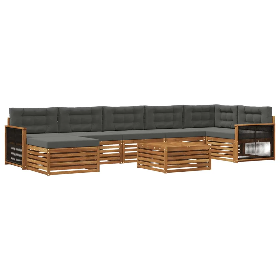 Ensemble de canapés d'extérieur 8 pcs Naturel et Anthracite - 2
