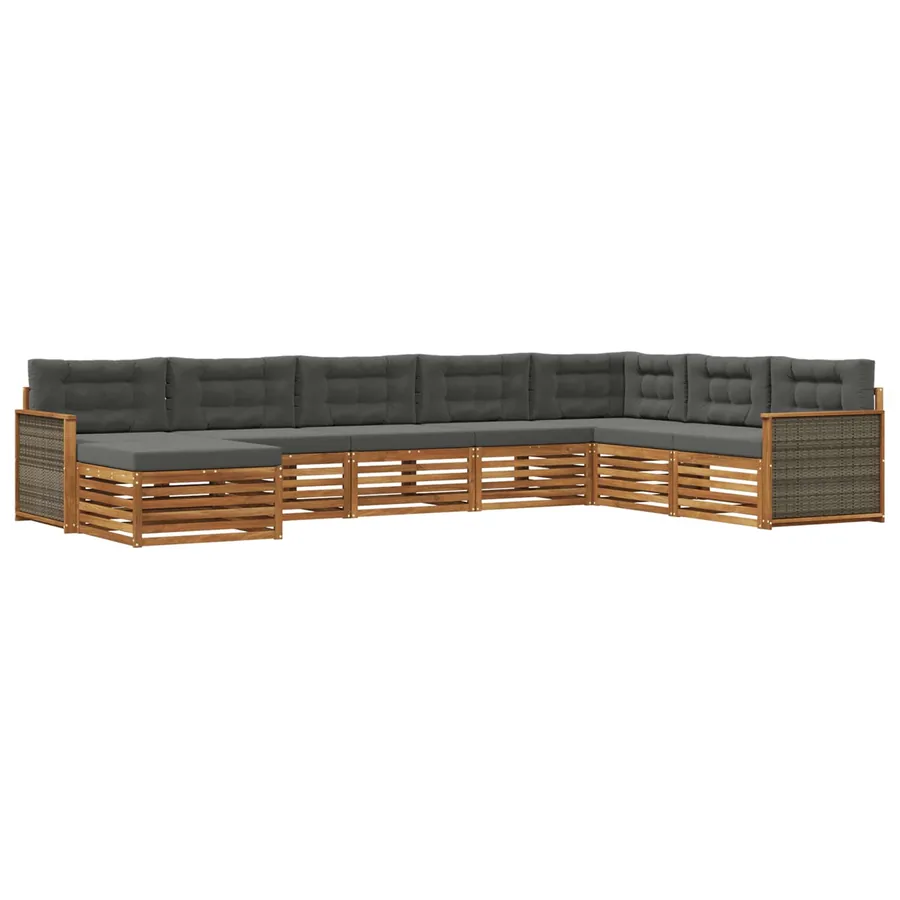 Ensemble de canapés d'extérieur 8 pcs Naturel et Anthracite - 2