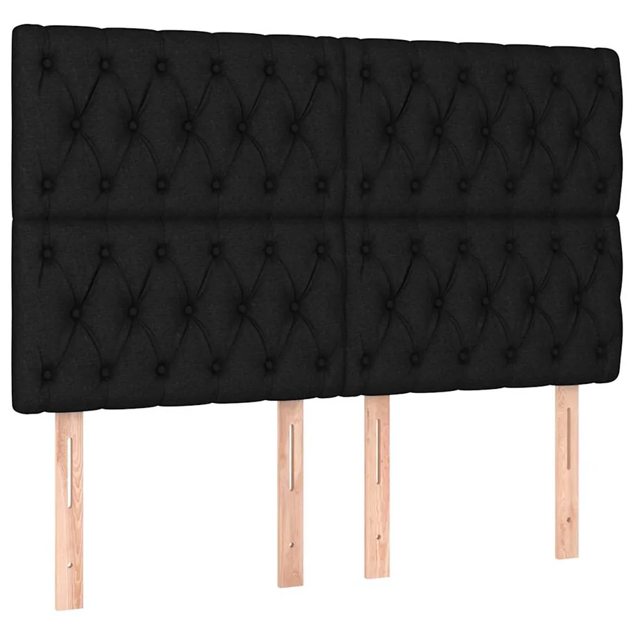 Sommier à lattes de lit avec matelas Noir 140x190 cm Tissu - 6