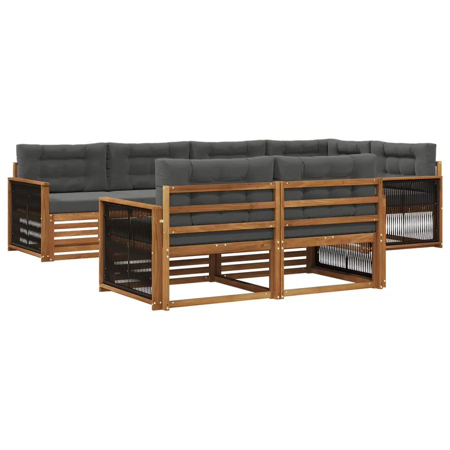 Ensemble de canapés d'extérieur 7 pcs Naturel et Anthracite - 2