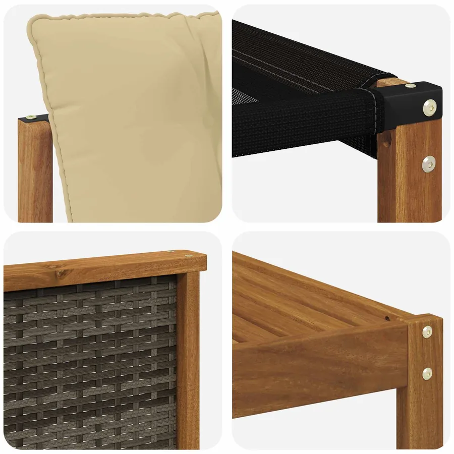Ensemble de canapés d'extérieur 5 pcs Naturel et Beige - 6