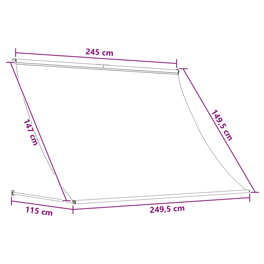 Auvent Anthracite et blanc 250 x 150 cm - 6