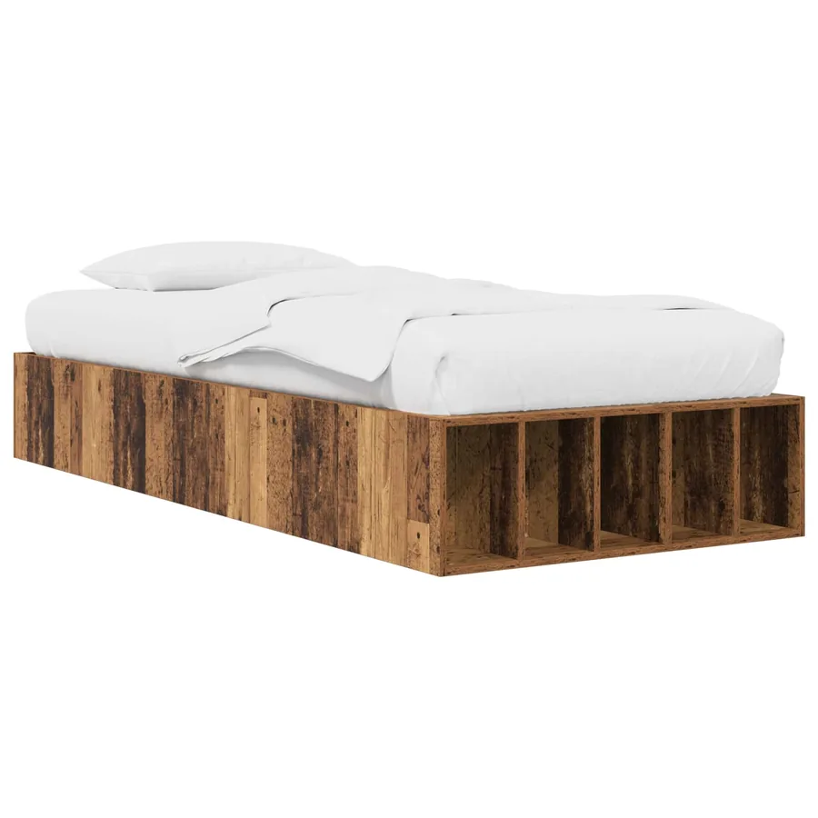 Cadre de lit avec rangement Bois ancien 80 x 200 cm